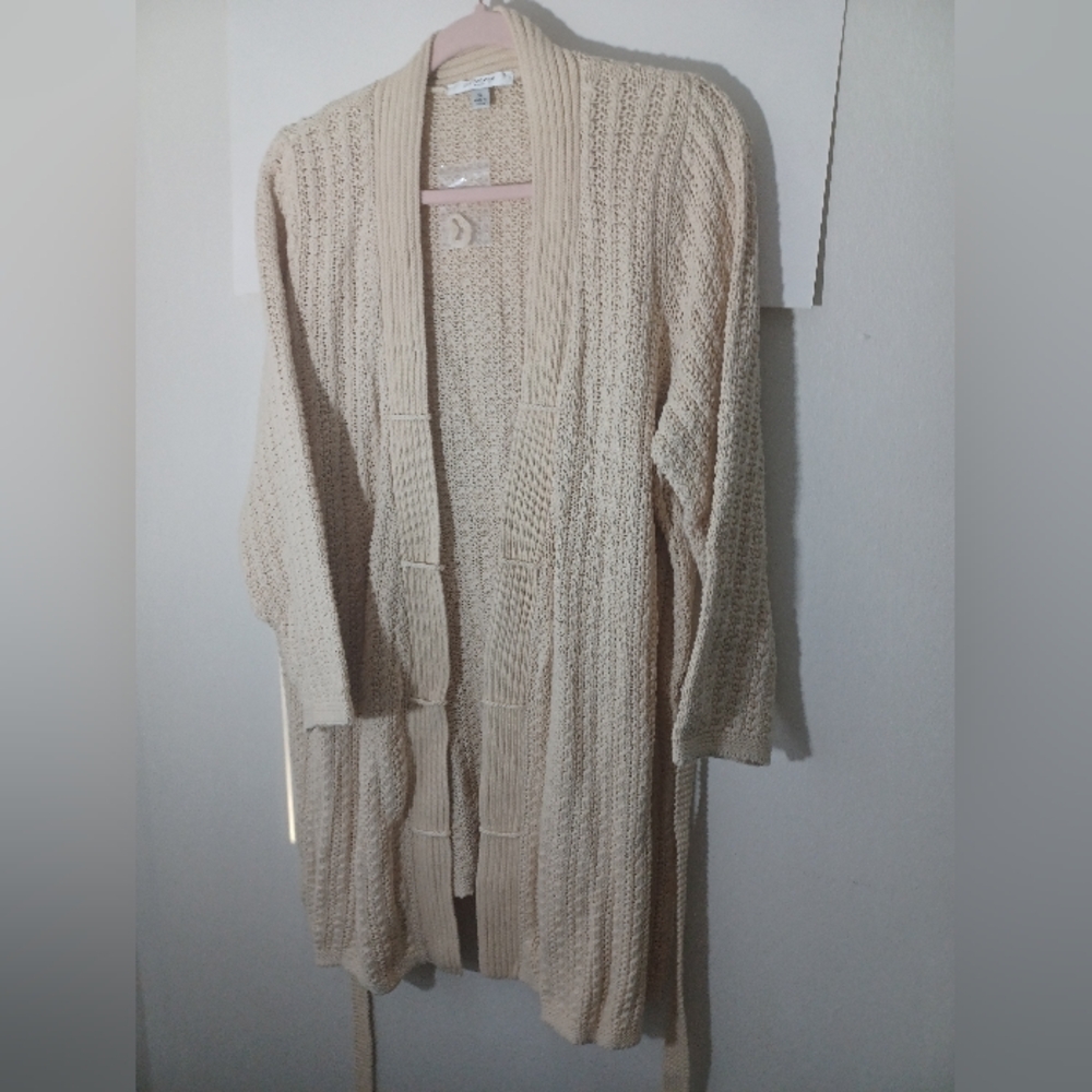 Liz Claiborne Open Front Cardigan New No Tags Size XL Beige
